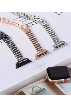 Mey İthalat®   Watch 38mm Live Taşlı Kordon - Rose Gold