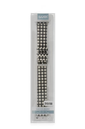Mey İthalat®   Watch 38mm Karo Motif Kordon - Siyah