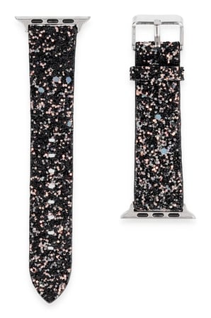 Mey İthalat®   Watch 42mm Starry Taşlı Kordon - Siyah