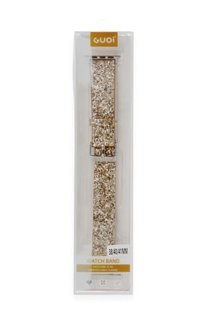 Mey İthalat®   Watch 42mm Starry Taşlı Kordon - Gold