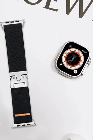 Mey İthalat®   Watch 42mm Forest Kumaş Kordon - Siyah