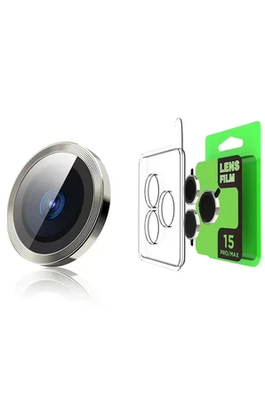 Mey İthalat®  iPhone 15 Pro Raze Metal Kamera Lens - Gümüş