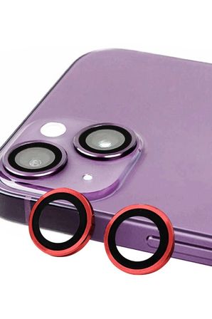 Mey İthalat®  iPhone 14 Plus Raze Metal Kamera Lens - Kırmızı