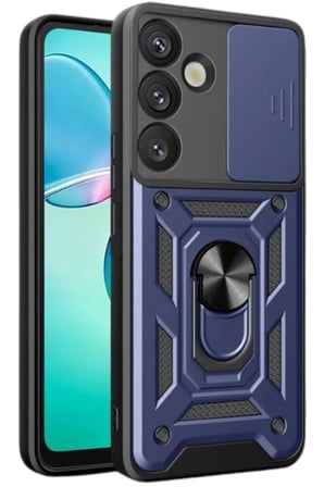 Mey İthalat®  Samsung Galaxy S25 Kılıf Pars Lens Yüzüklü Silikon - Lacivert