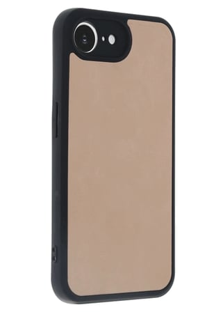Mey İthalat®  iPhone 16E Kılıf Aras Deri Kapak - Pudra