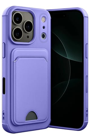 Mey İthalat®   iPhone 17 Pro Kelvin Kartvizitli Silikon - Lila
