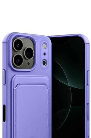Mey İthalat®   iPhone 17 Pro Kelvin Kartvizitli Silikon - Lila