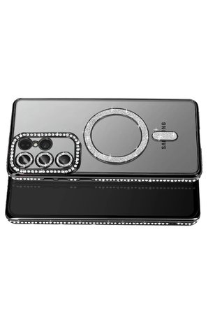Mey İthalat®  Samsung Galaxy S26 Ultra Joke Simli Magneticsafe Kılıf - Siyah