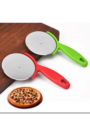 2 adet  Pizza Dilimleyici Hamur Kesici Rulet Plastik Saplı Pizza Kesici Paslanmaz Çelik Yuvarlak Rul