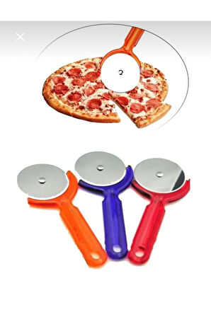 2 adet  Pizza Dilimleyici Hamur Kesici Rulet Plastik Saplı Pizza Kesici Paslanmaz Çelik Yuvarlak Rul
