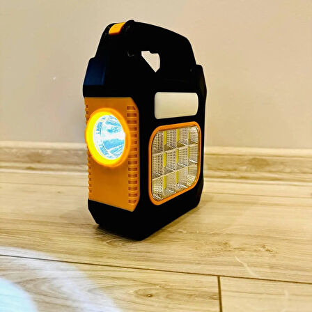 Yeni Nesil Işıldak Fener Kamp Feneri Şarjlı Ve Güneş Enerjili  3W+1W+12W  Power Bank