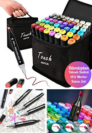 48 li Çift Tatraflı Marker Kalem Seti Resim Mimari Ve Grafik Tasarım Kalemi Yüksek Kalite 