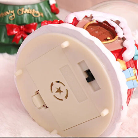 Yılbaşı 2025 Noel Baba Hediyeleri 13 cm Orta Boy Işıklı Müzikli Kar Küresi 59B