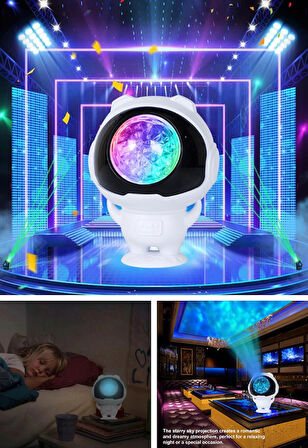 Yeni Nesil Dönen Disco Topu Astronot Gece Lambası Usb'li Parti Disco Topu