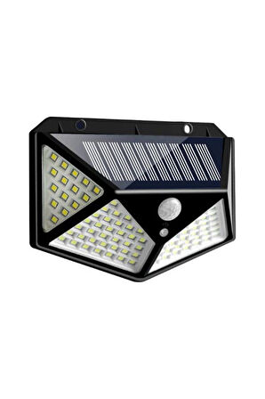 Hareket Sensörlü Dış Mekan Led Aydınlatma Güneş Enerjili Fotoselli Solar Lamba 100 Ledli