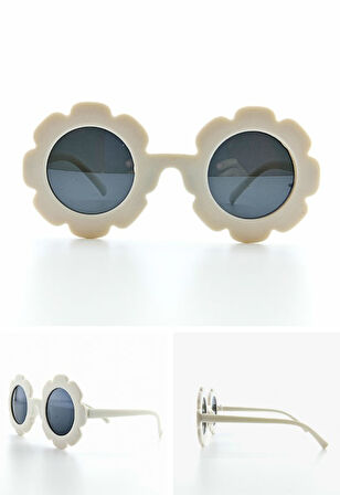 Kids Güneş Gözlüğü Beyaz Papatya Çerçeve UV 400 Korumalı CE Belgeli Güneş Gözlüğü Unisex