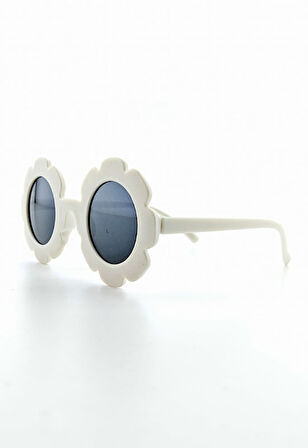 Kids Güneş Gözlüğü Beyaz Papatya Çerçeve UV 400 Korumalı CE Belgeli Güneş Gözlüğü Unisex