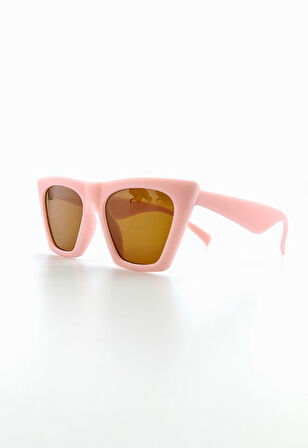 Kids Güneş Gözlüğü Pembe Çekik Çerçeve UV 400 Korumalı CE Belgeli Çocuk Güneş Gözlüğü