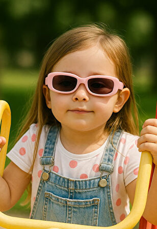 Kids Güneş Gözlüğü Pembe Cool Çerçeve UV 400 Korumalı CE Belgeli Çocuk Güneş Gözlüğü