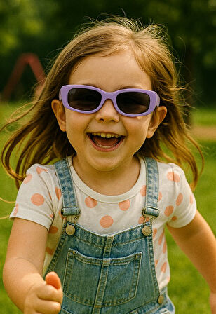 Kids Güneş Gözlüğü Lila Cool Çerçeve UV 400 Korumalı CE Belgeli Çocuk Güneş Gözlüğü