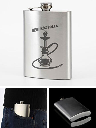 Seri Köz Yolla Temalı 9 Oz Paslanmaz Çelik Cep Matarası 266 Ml İçecek Cep Matarası