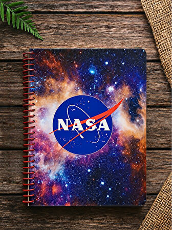NASA Temalı Spiral Çizgili Defter – 80 Yaprak, 160 Sayfa (18 x 24 cm)