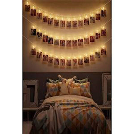 20 li Mandal Led Işık Peri Led 3 Metre 20 Adet Mandal led 