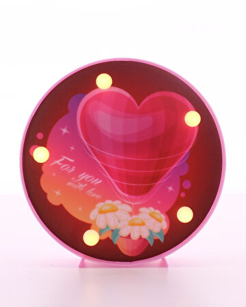 Dekoratif  3D Led Lamba Kalp Temalı Led Lamba
