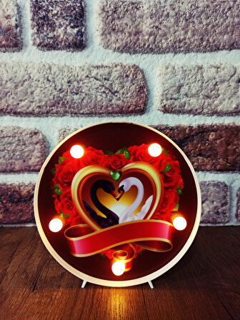 Dekoratif  3D Led Lamba Kuğu Temalı  Led Lamba