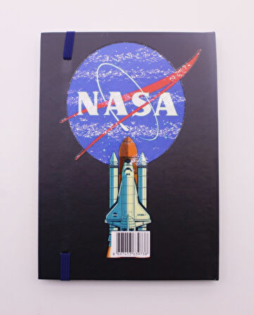 Lastikli Çizgisiz Sert Kapak NASA Defter