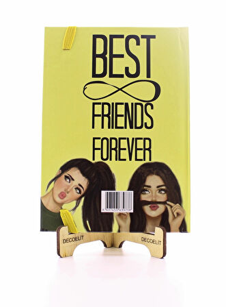 Lastikli Noktalı Sert Kapak Best Friend Defter