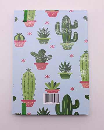 Lastikli Noktalı Sert Kapak Kaktüs Defter