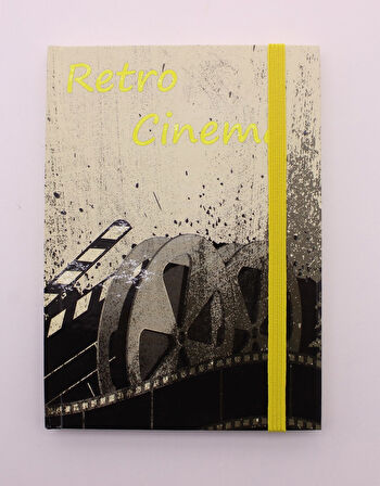 Lastikli Çizgisiz Sert Kapak Retro Cinema Defter