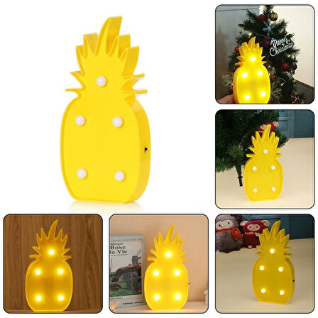 3D Led Işıklı  Ananas Masa Duvar Gece Lambası Ücretsiz Kargo