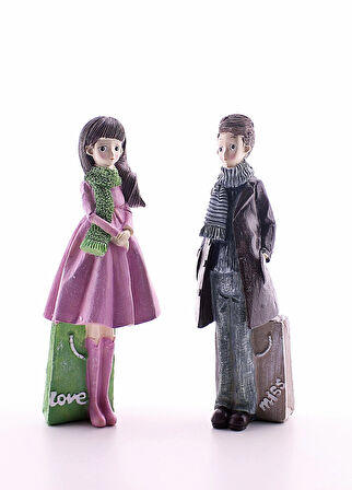 Dekoratif Love Miss İki Aşık Biblo 20cm-3AB