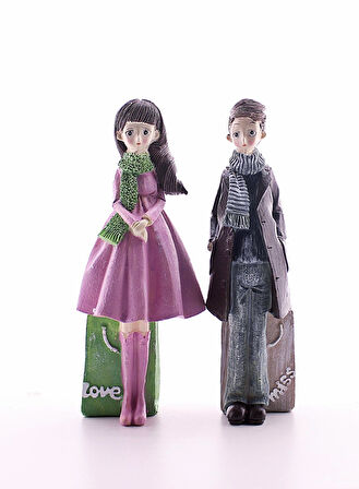 Dekoratif Love Miss İki Aşık Biblo 20cm-3AB