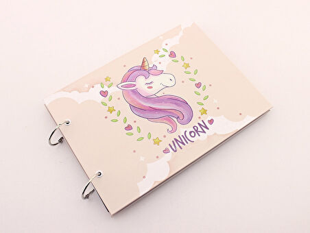 Unicorn Tasarımlı Kendin Yap Fotoğraf Albümü Klaket