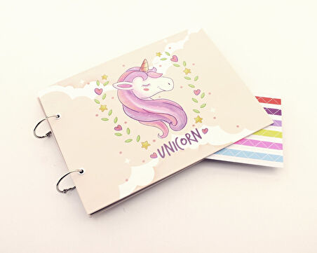 Unicorn Tasarımlı Kendin Yap Fotoğraf Albümü Klaket