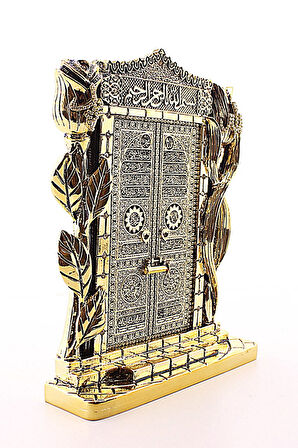 Allah Muhammed Yazılı Gül Kabe Kapısı Gold Biblo 25 cm-024