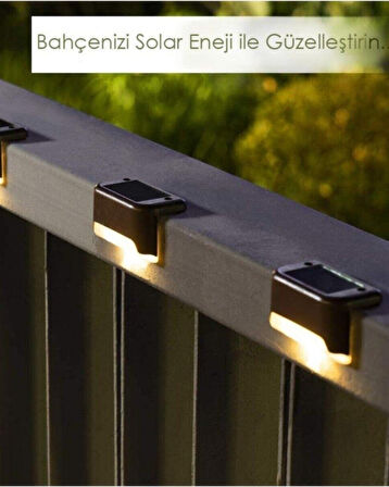 2 Adet Köşebent Merdiven Veranda Solar Güneş Enerjili Bahçe Led Lamba Dekor Bahçe Aydınlatma 