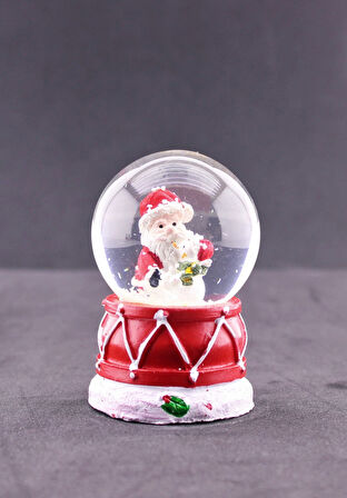 Noel Baba ve Kardan Adam Mini Boy Işıklı  Yılbaşı Kar Küresi 6.5 cm 6 A