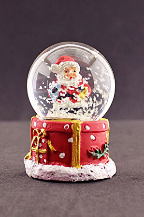 Yeni yıl 2023 Hediyeleri Noel Baba Mini Boy Işıklı Kar Küresi 6,5 cm 1X