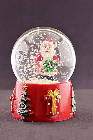 Noel Baba 2023  Merry Christmas Tasarımlı 9 cm Orta Boy Işıklı Kar Küresi 1B