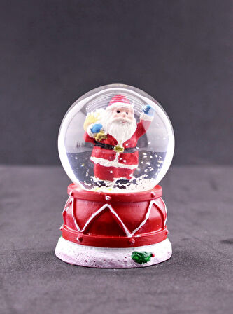  Noel Baba Hediye Torbası Mini Boy Işıklı Yılbaşı Kar Küresi 6.5 cm 5A