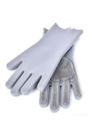 Sihirli Silikon Bulaşık Eldiveni Tırtıklı Magic Gloves  Mutfak Banyo Temizleme 