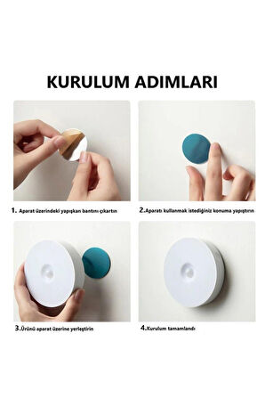 6 Adet Koridor Ve Merdiven Için Şarjlı Hareket Sensörlü Led Işık Beyaz Işık
