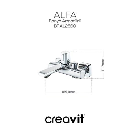 Creavit Alfa Krom Banyo Bataryası AL2500