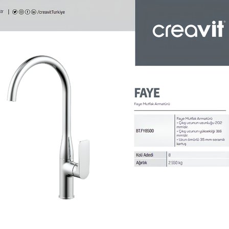 Creavit Faye Krom Eviye Bataryası FY8500