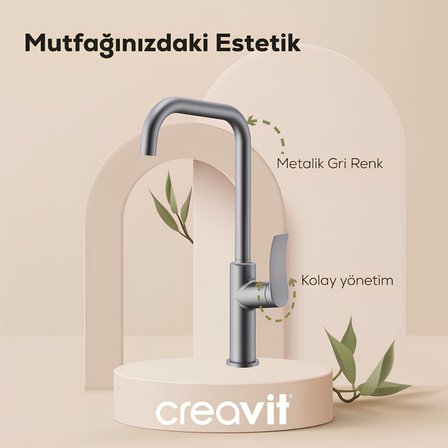 Creavit Lua Metalik Gri Eviye Bataryası LU8500GR