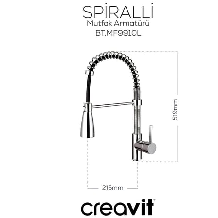 Creavit Spiralli Mutfak Armatürü MF9910L